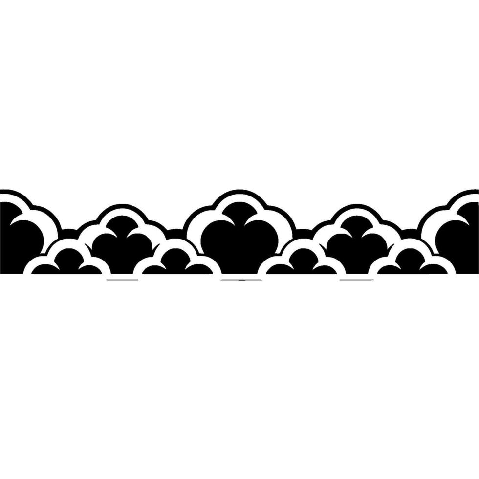 Stylized Cloud Border, Minimalist Silhouette vector