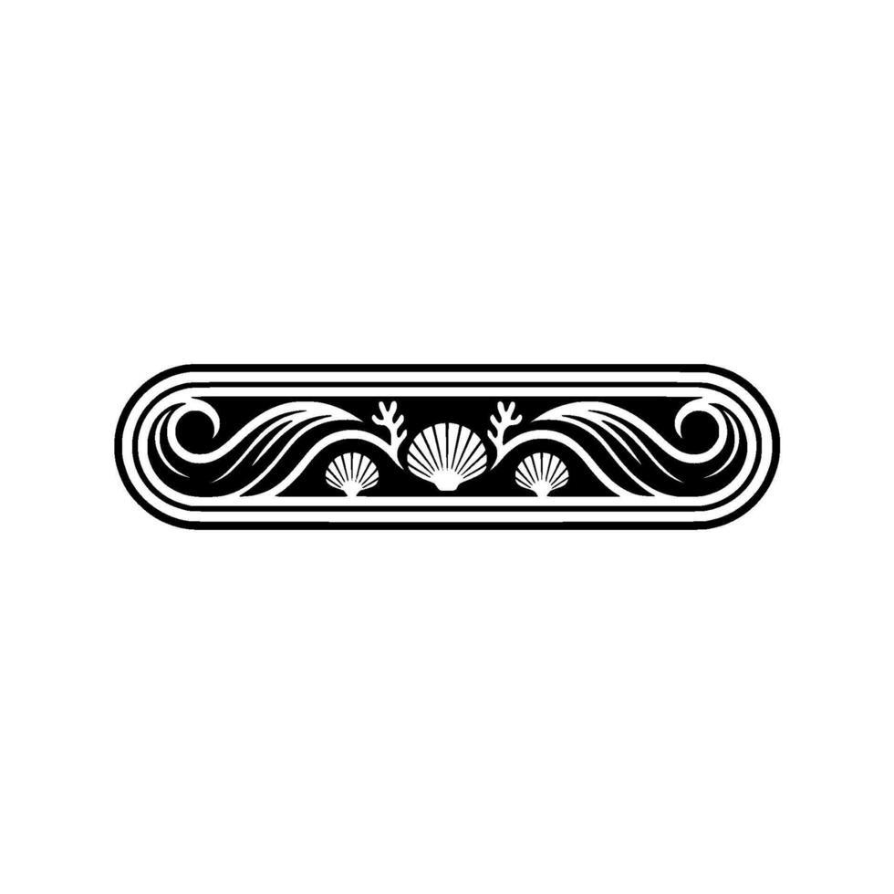 Oceanic Scroll Ornament, Vintage Nautical vector