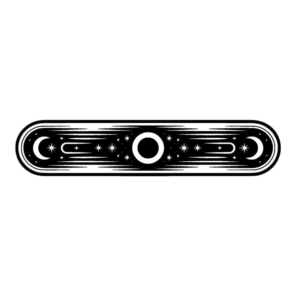 Celestial Skate Retro Moon Star vector