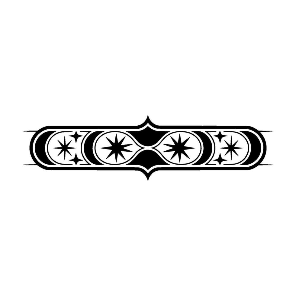Celestial Ornament Vintage Starburst Border - Stars vector