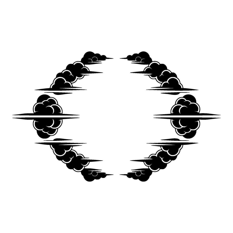 Celestial Circle Minimalist Cloud Frame vector