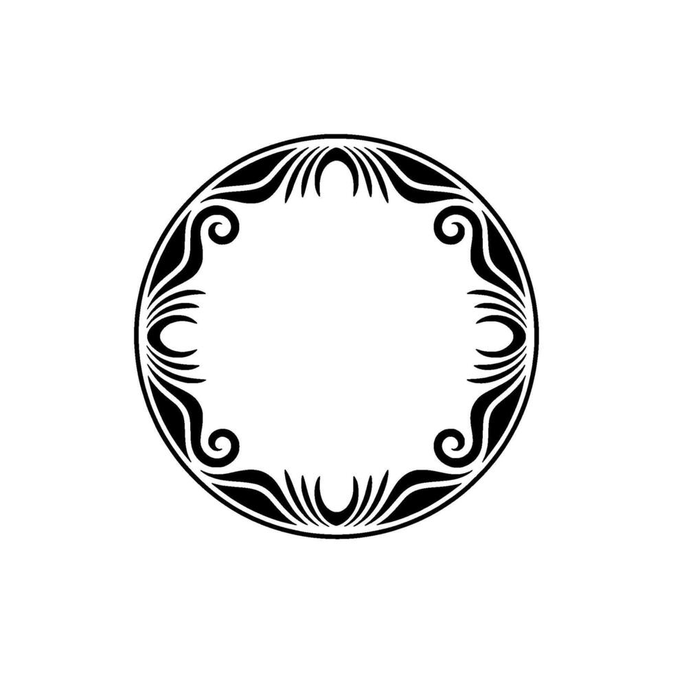 Intricate Tribal Circle Frame, Elegant vector