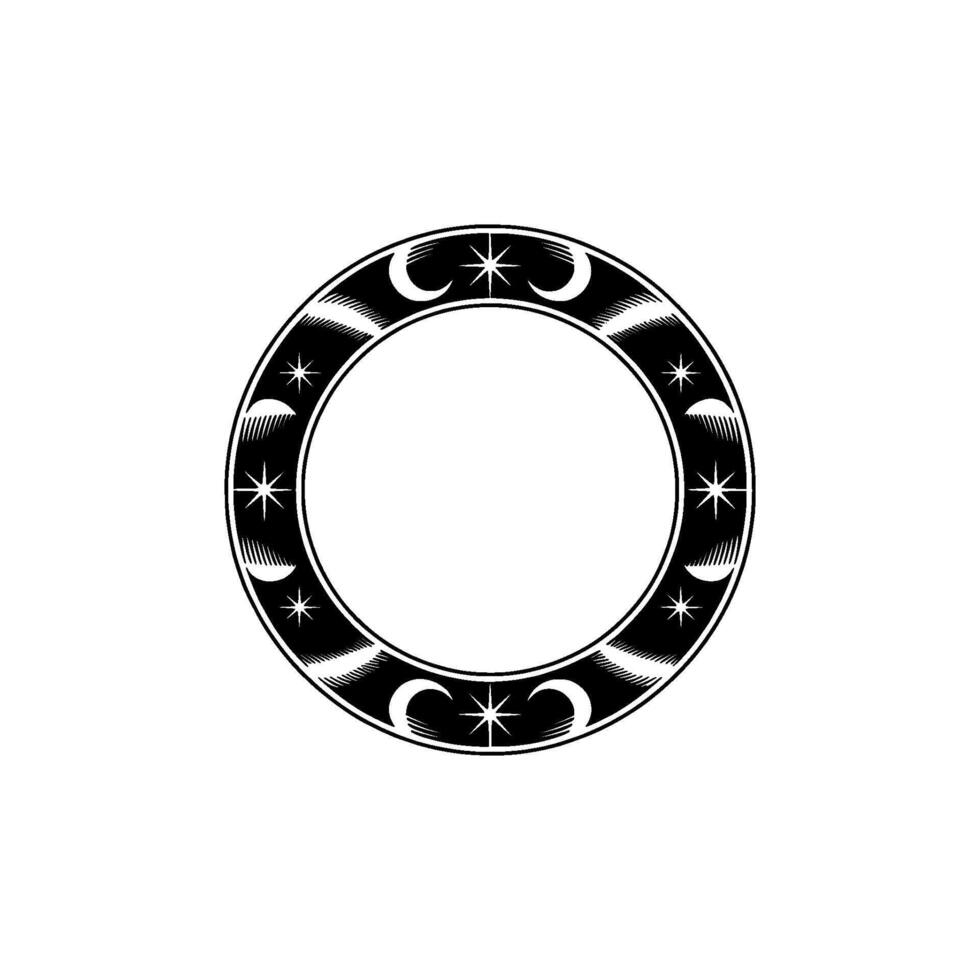 Celestial Portal Emblem, Vintage Mystical vector