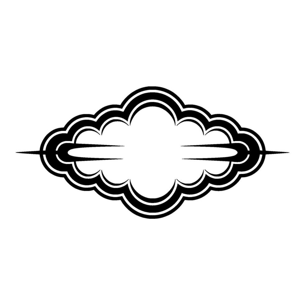 Stylized Cloud Ornament, Minimalist Element vector