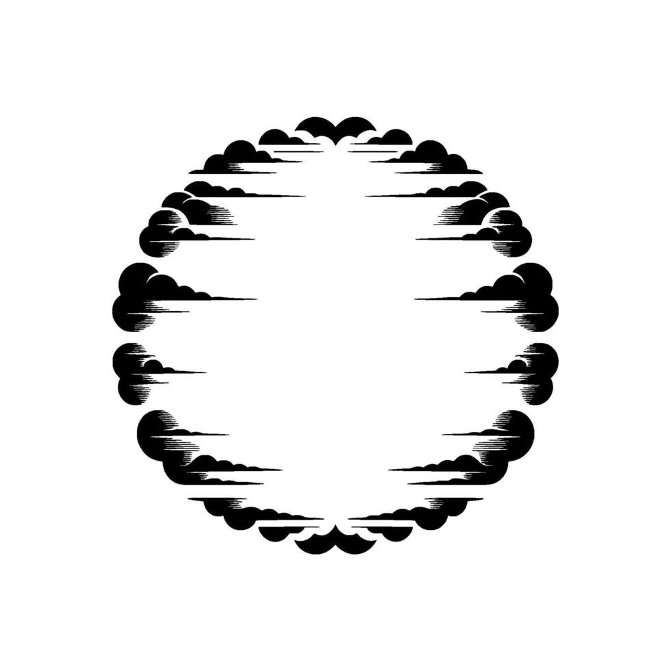 Celestial Outline, Minimalist Cloud Formation vector
