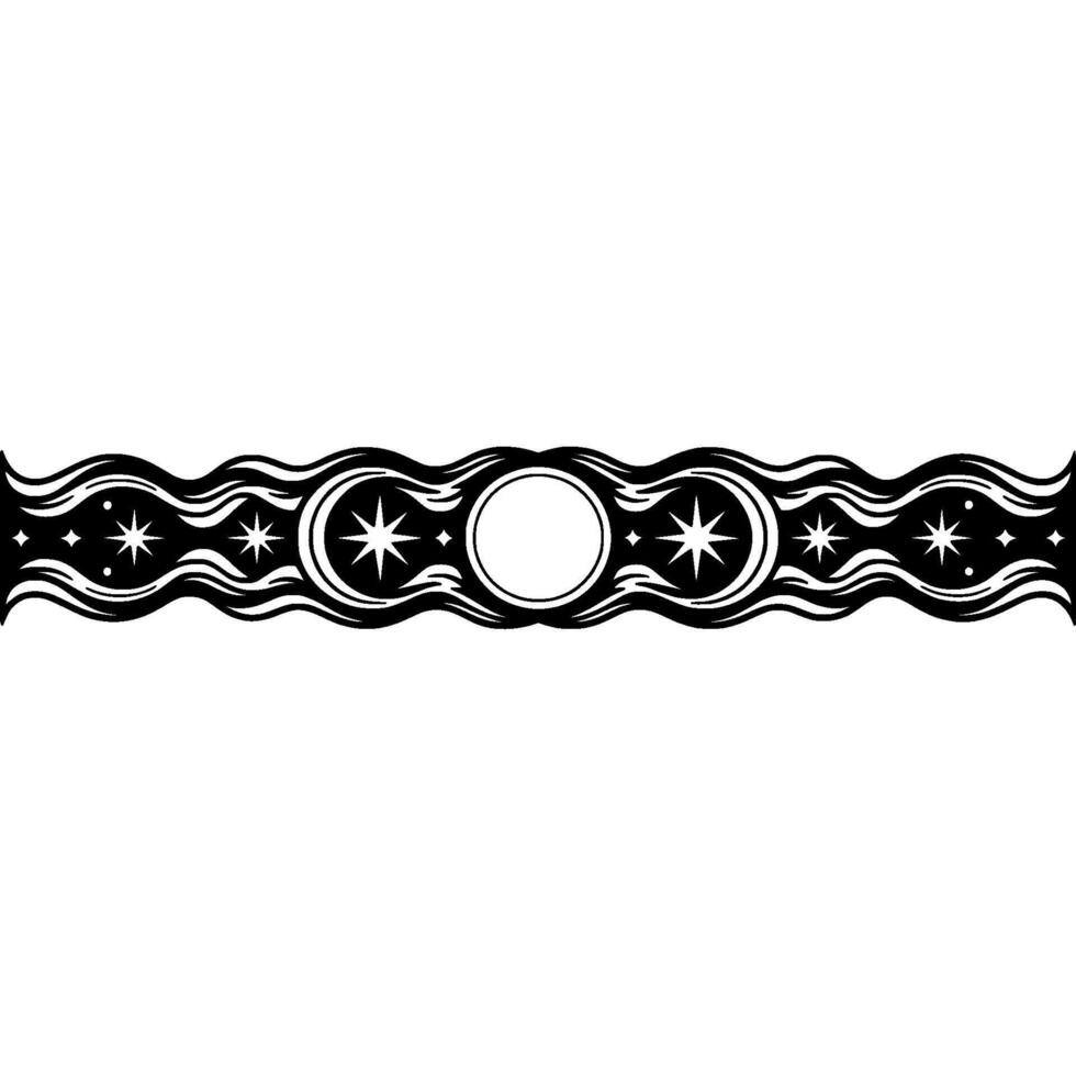 Celestial Wave Border, Vintage Nautical vector