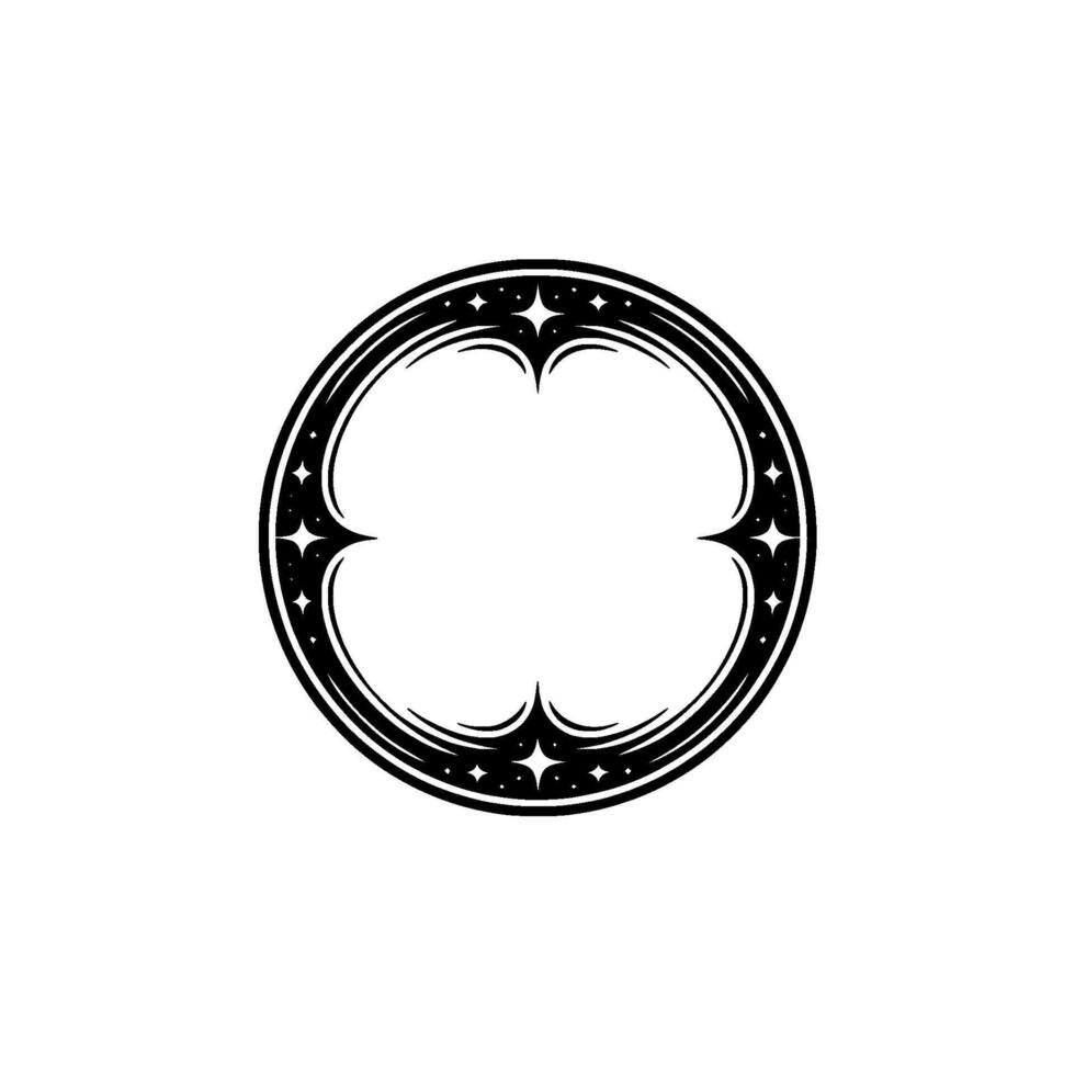 Ornate Circular Emblem, Vintage , Celestial Motif vector