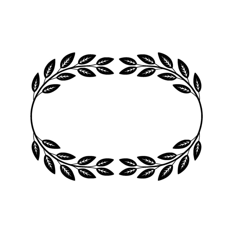 Elegant Laurel Wreath Border, Minimalist, Foliage vector
