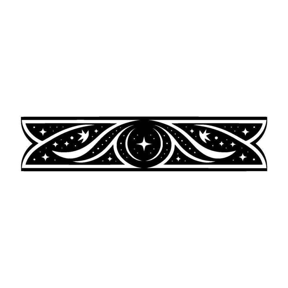Celestial Border Intricate Starry Ornamentation vector