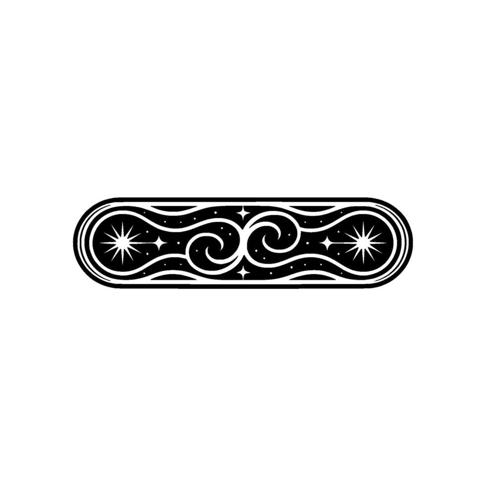 Celestial Scroll Ornate Black White vector