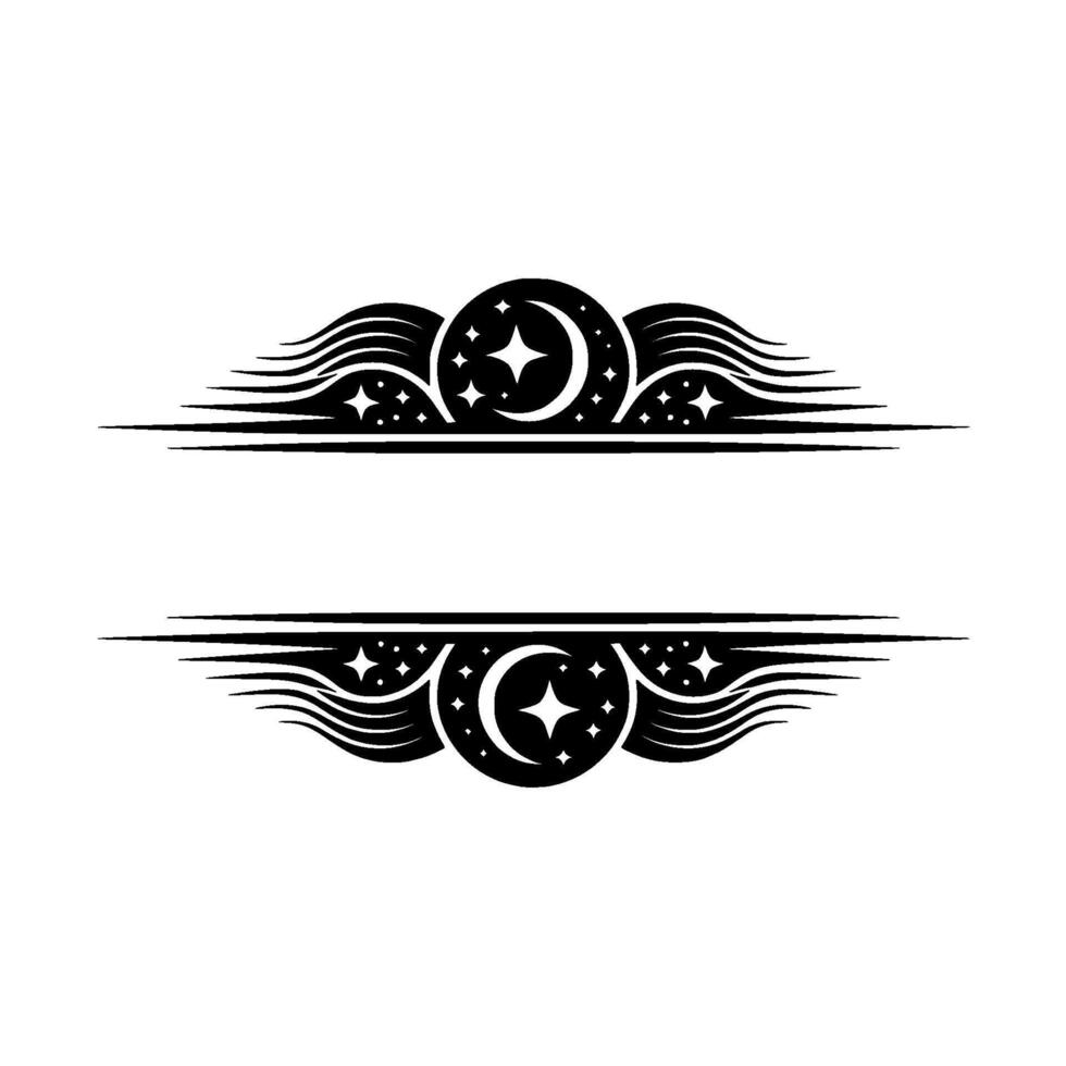 Celestial Divider Stylized Moon Star vector