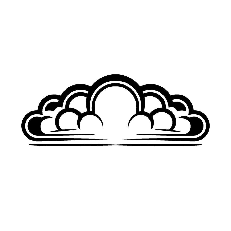 Abstract Cloud Arch, Minimalist Emblem, Symbolic Gateway vector