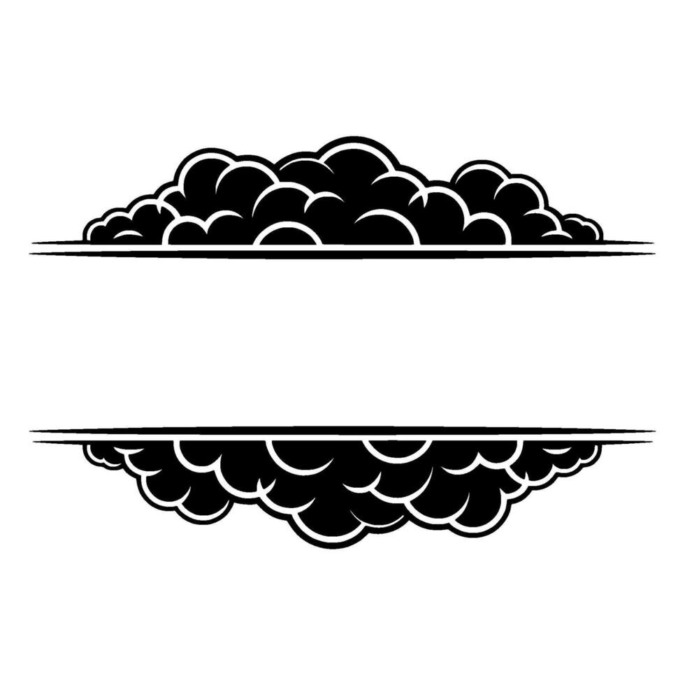 Cloudscape Divider, Minimalist Silhouette, Atmospheric Division vector