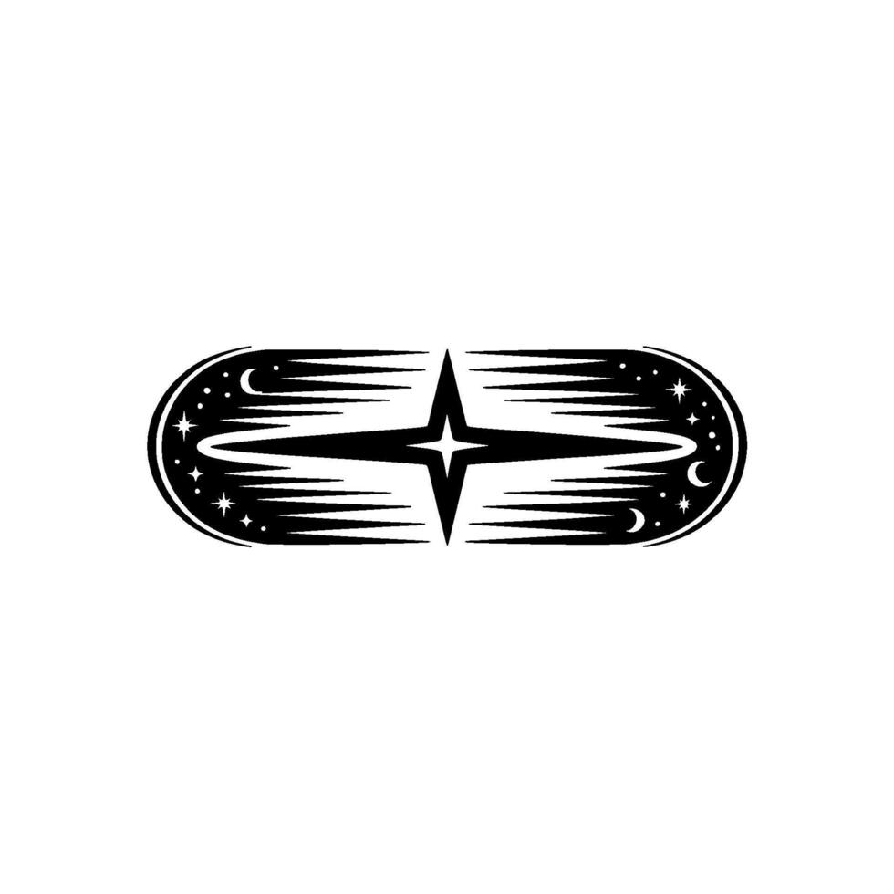 Celestial Navigation Emblem - Vintage Starry vector