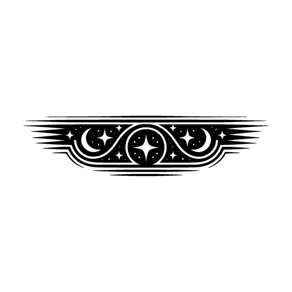Celestial Deco Border, Vintage Starburst Motif vector