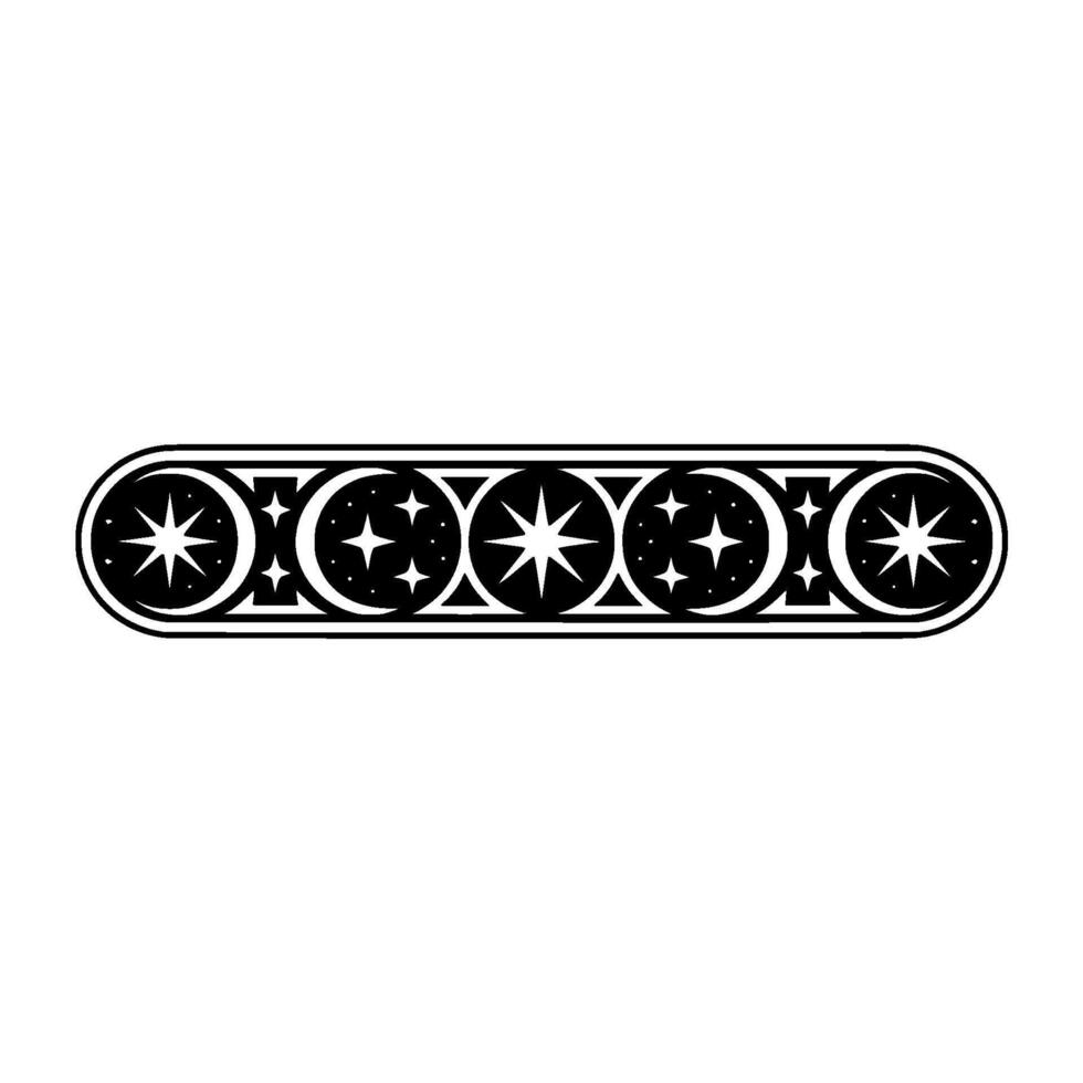 Celestial Ornament Stylized Moon Star Border vector