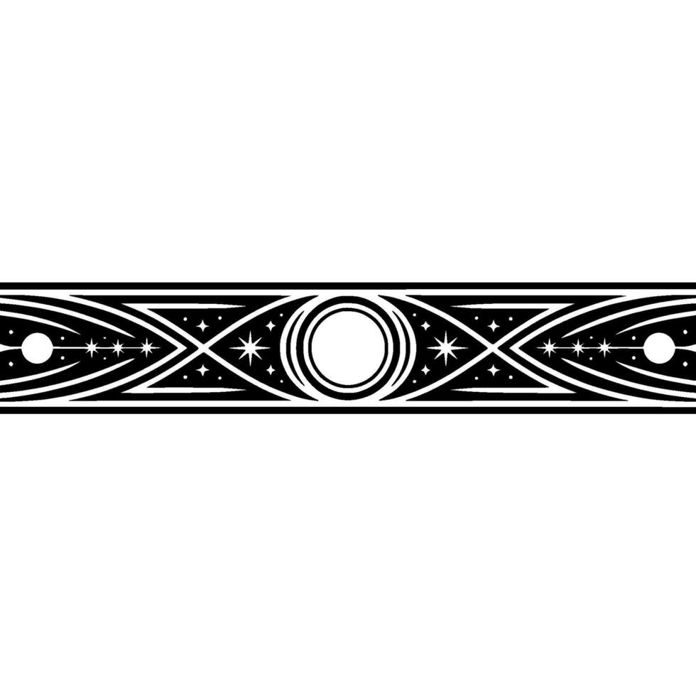Celestial Band Geometric Starburst Border vector