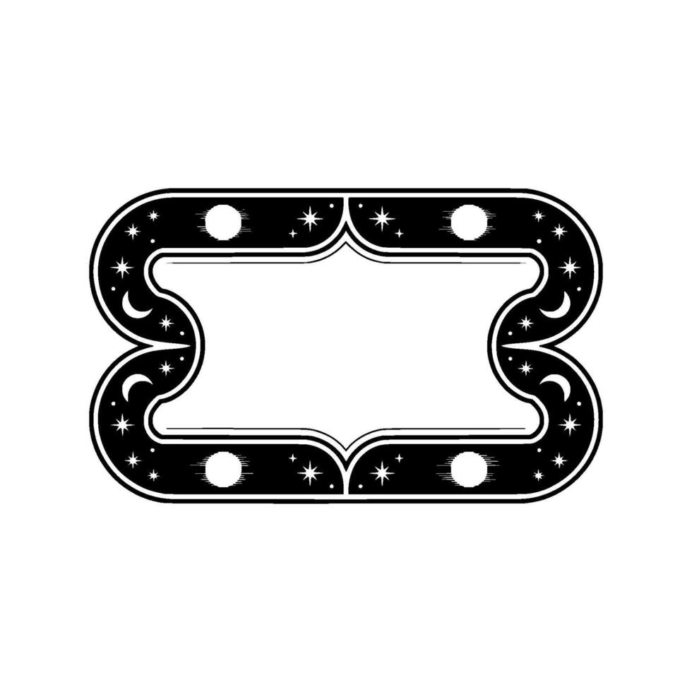 Celestial Frame Vintage Star Moon Border vector