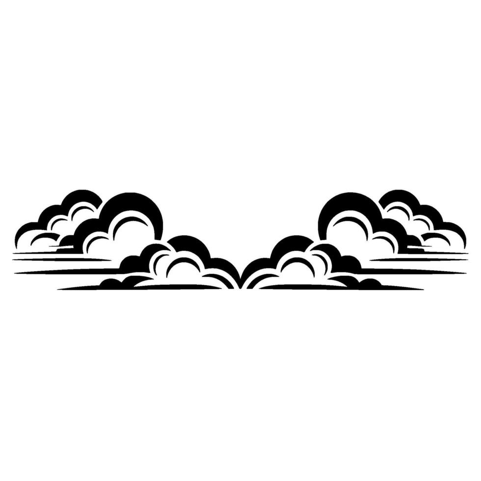 Stylized Cloudscape Border, Minimalist, Silhouette vector