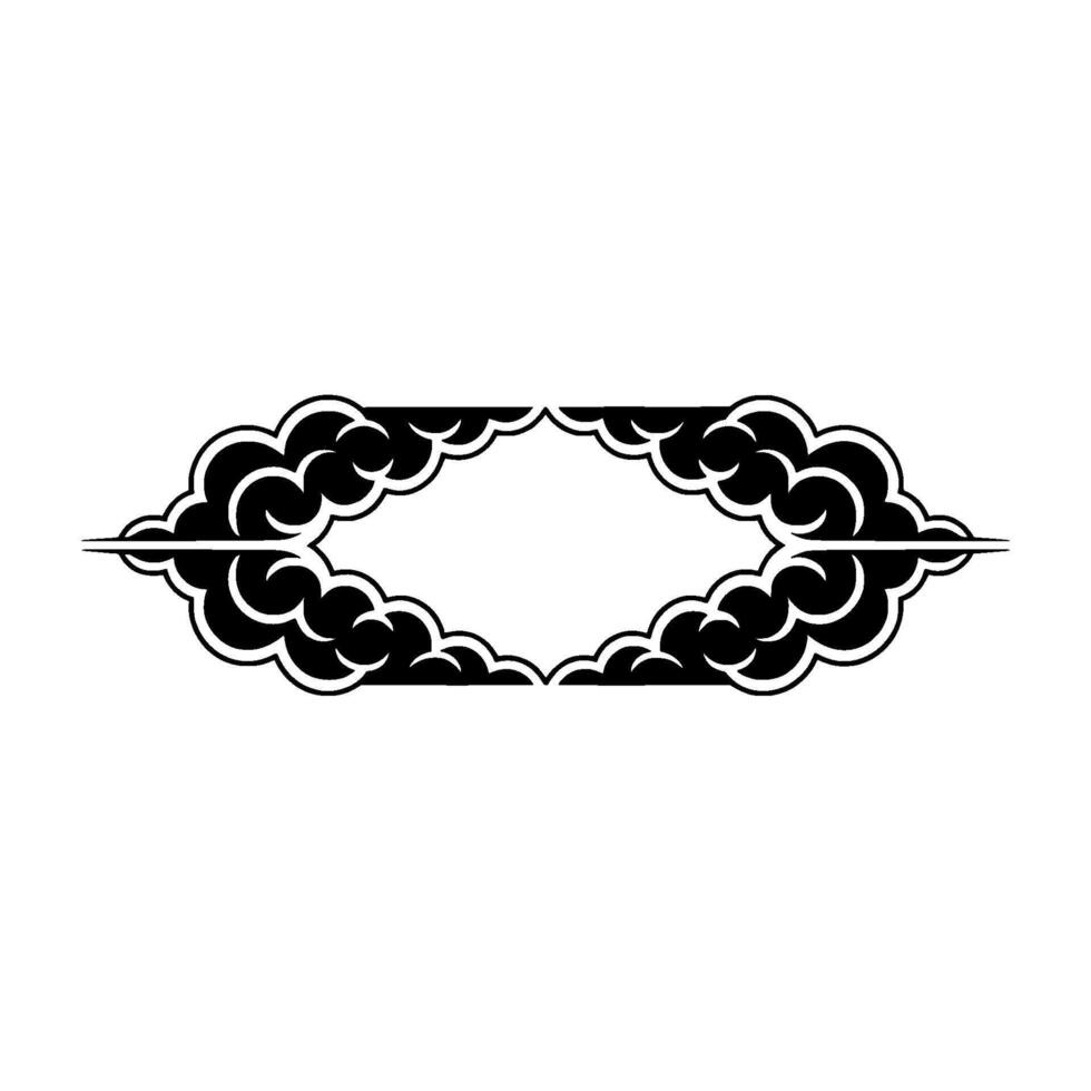 Intricate Cloud Border, Decorative Element, Vintage vector