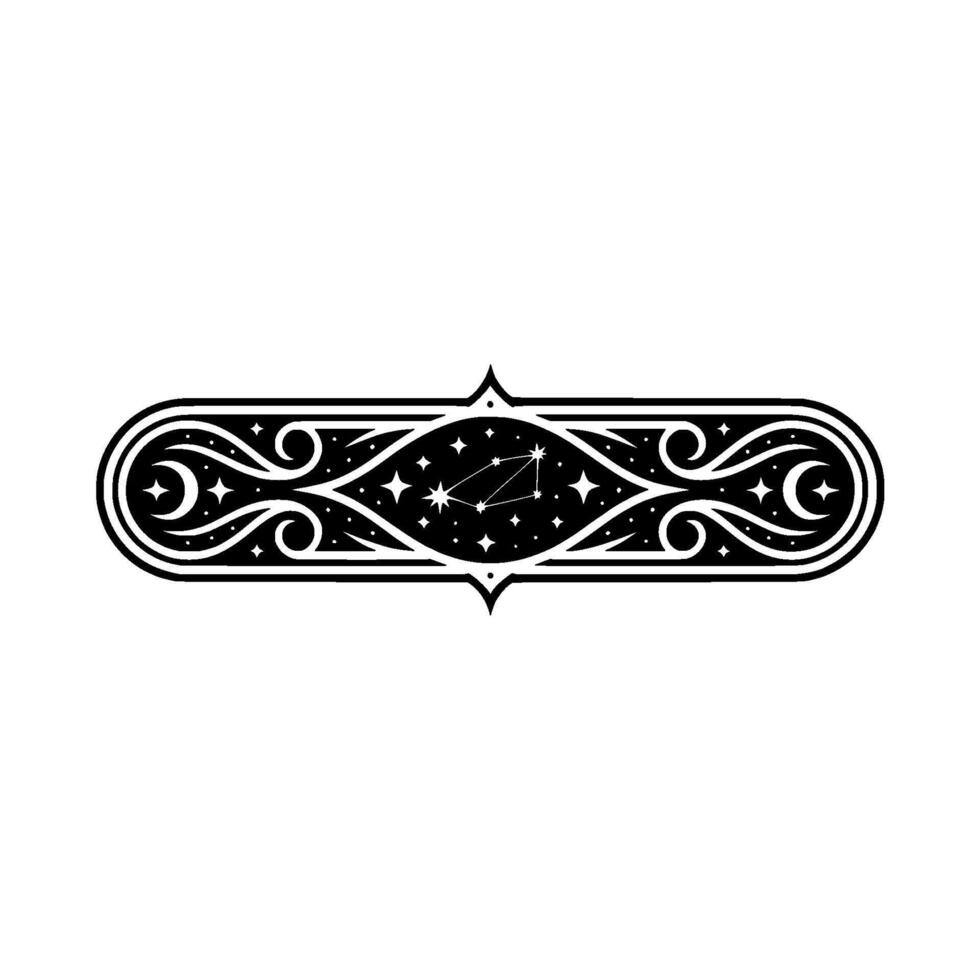 Celestial Ornament Vintage Constellation Border vector