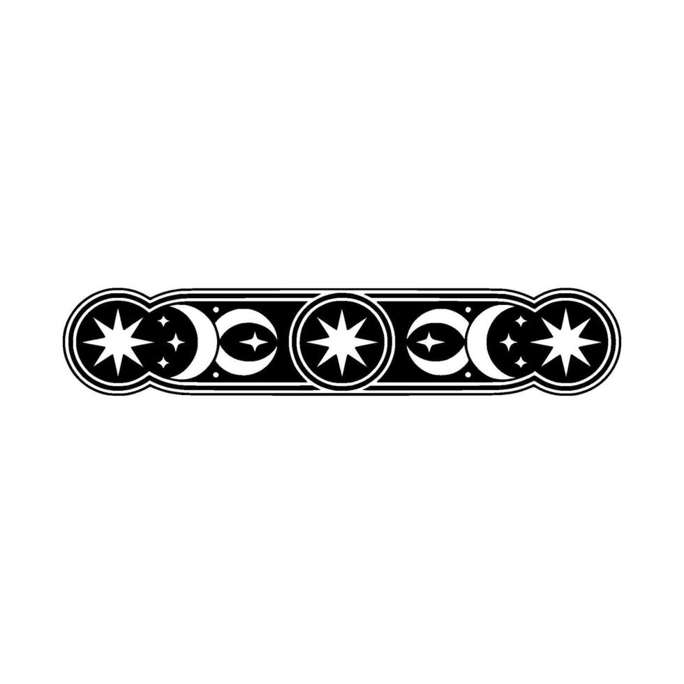 Celestial Cycle Vintage Moon Star Emblem vector