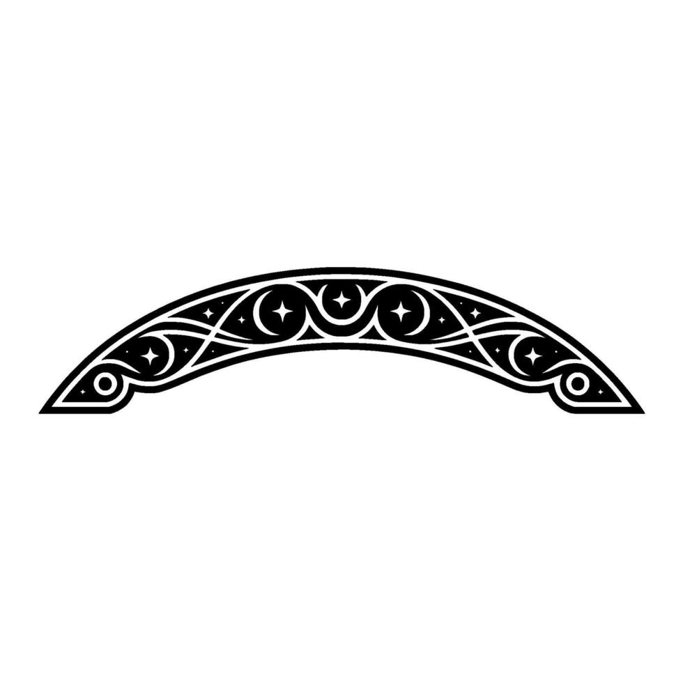Intricate Tribal Arch, Stylized Black Ornamentation vector