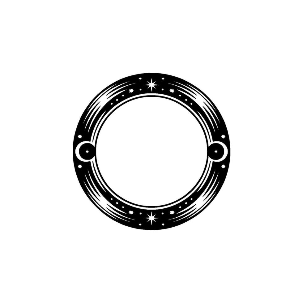 Celestial Circle Emblem, Vintage Star Motif, Stars vector