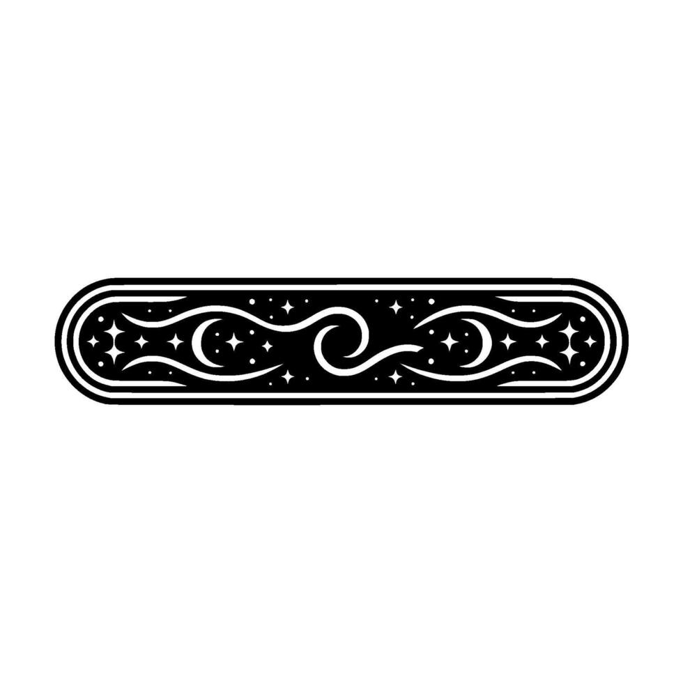Celestial Scroll Vintage Moon Star Ornament vector