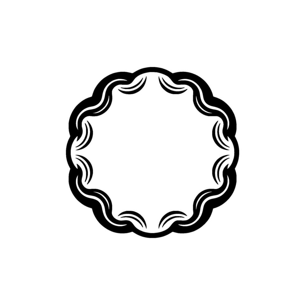 Intricate Ornamental Circle Frame, Minimalist vector