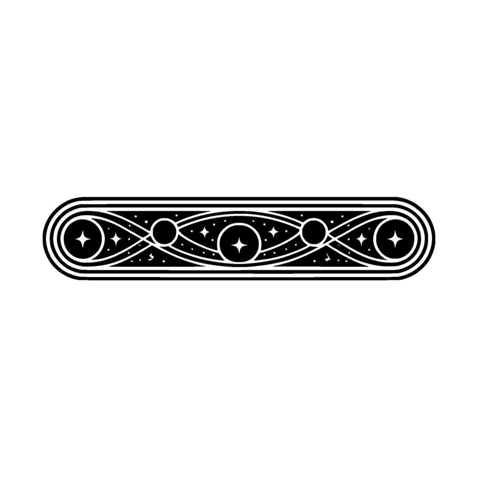 Celestial Scroll Ornate Black White , Starry Cosmos vector