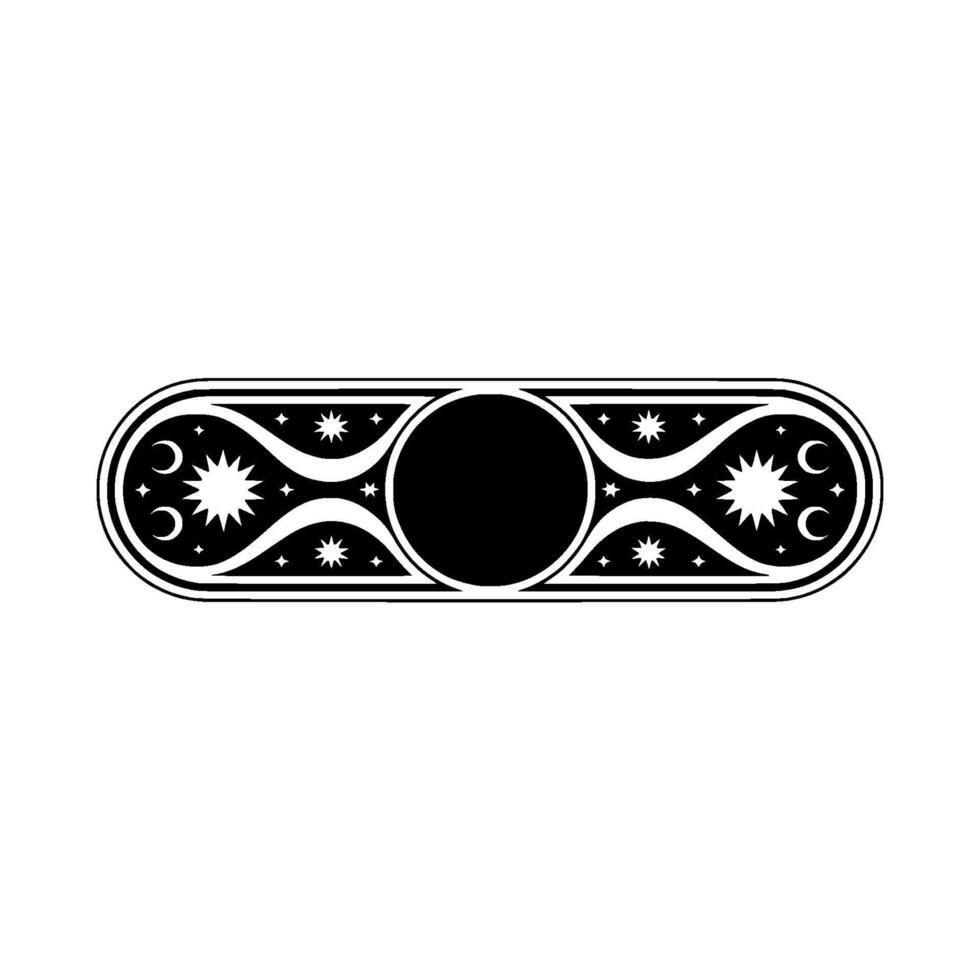 Celestial Emblem Lunar, Solar, and Starry vector