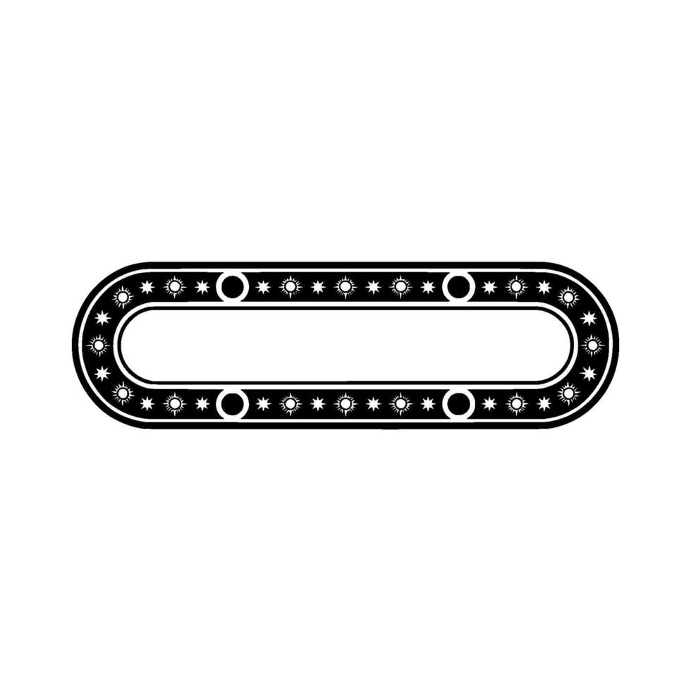 Retro Sunburst Oval Border, Minimalist vector