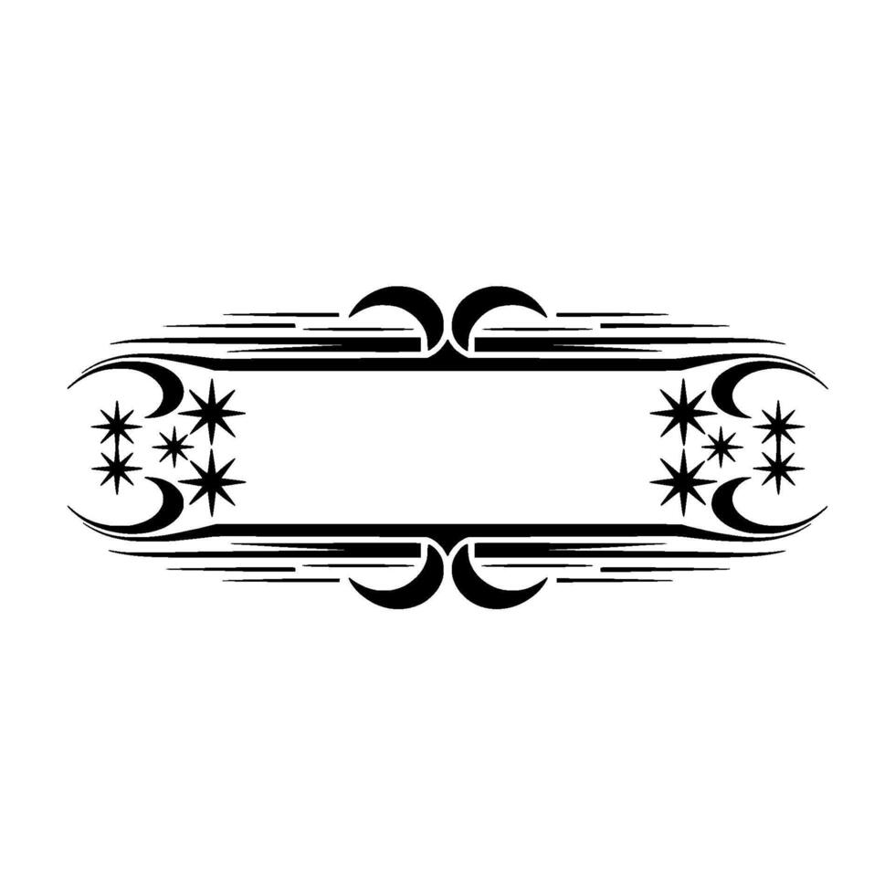 Celestial Frame Vintage Deco Border with Starry Accents vector
