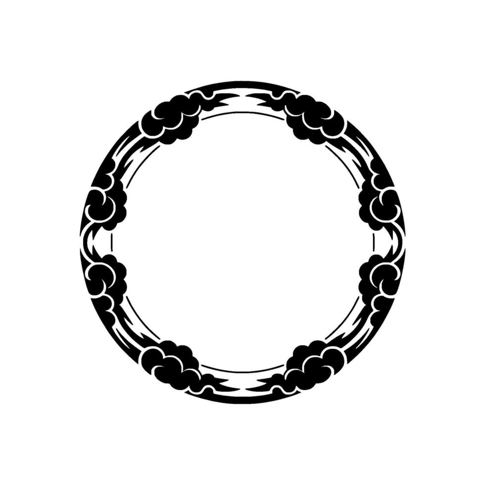 Intricate Tribal Circle Frame, Stylized Ornamentation vector