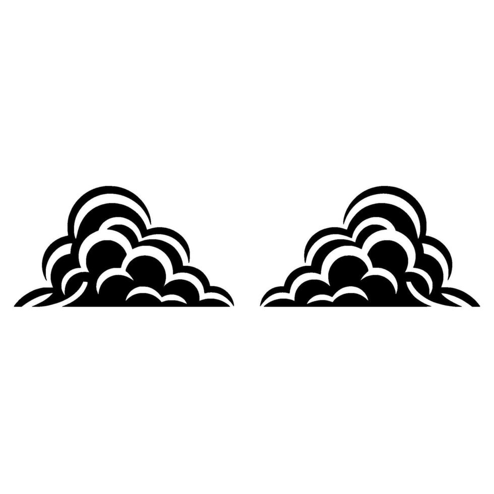 Stylized Cloud Duo, Minimalist vector