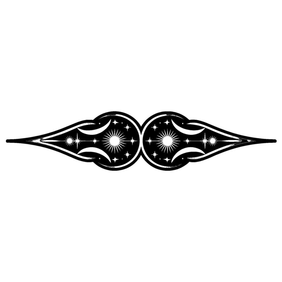 Celestial Wing Motif, Vintage Style, Abstract vector