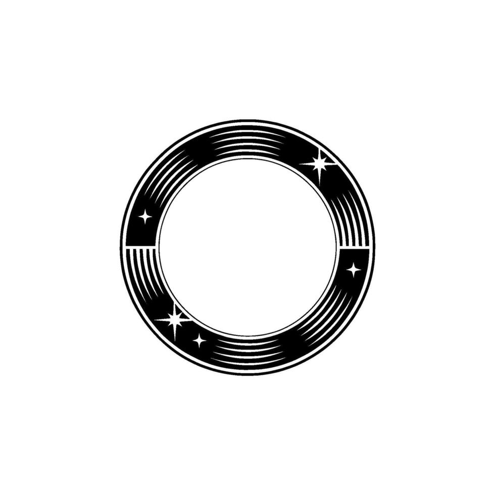 Celestial Emblem Minimalist Starburst Circle vector