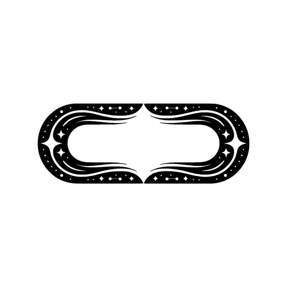 Stylized Horseshoe Ornament, Intricate Black vector