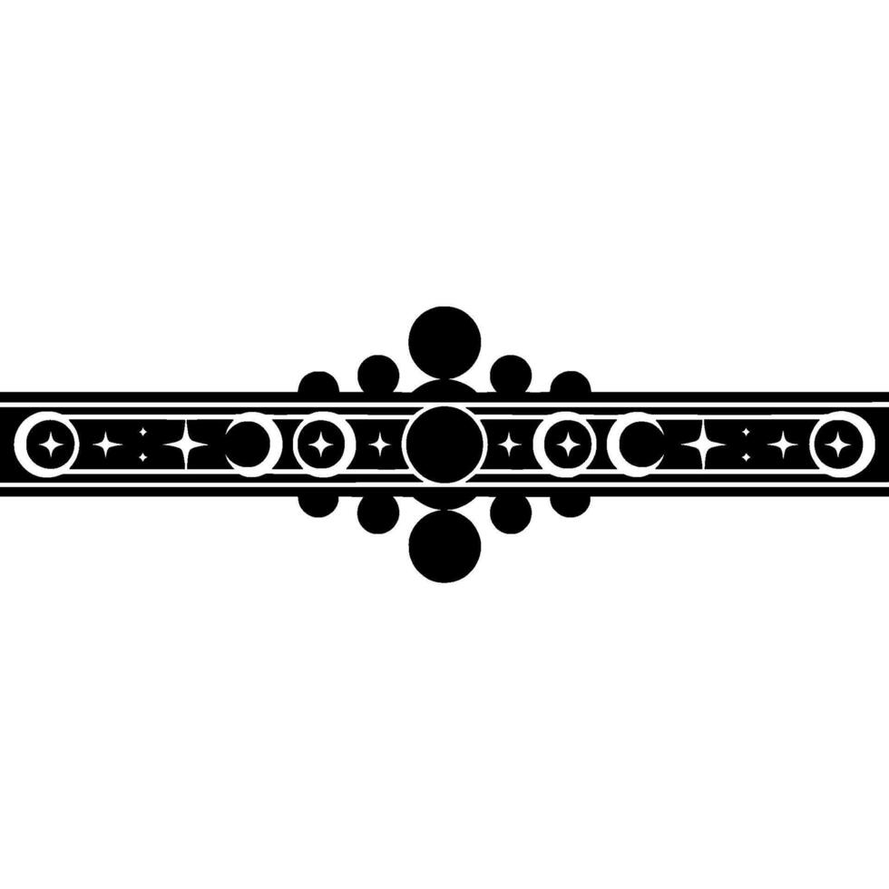 Celestial Border Stylized Starburst Ornament, Dots vector