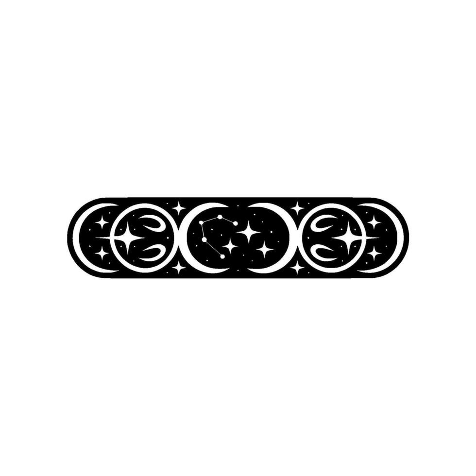 Celestial Cycle Vintage Moon Star Emblem, Stars vector