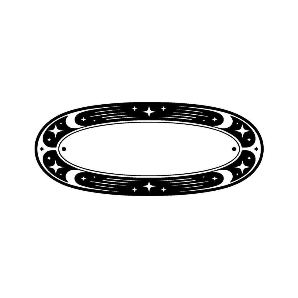 Celestial Oval Vintage Moon Star Ornament, Stars vector