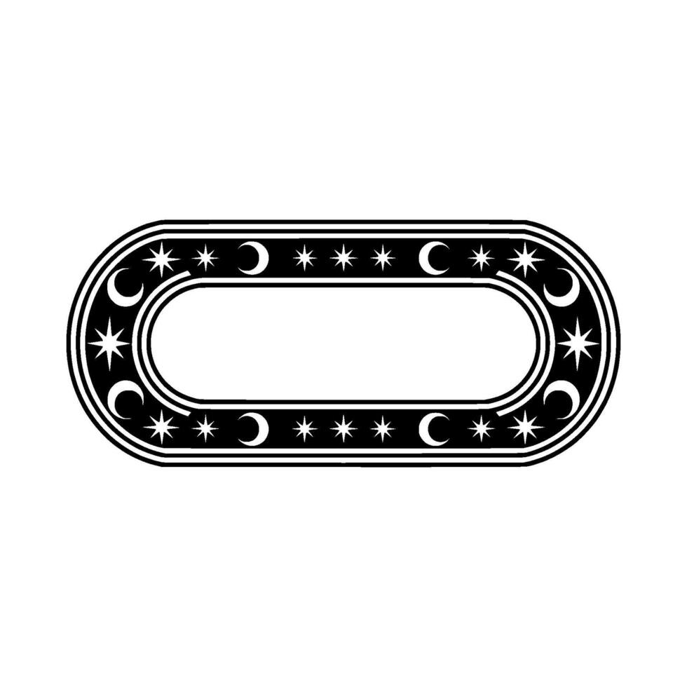 Stylized Oval Ornament, Celestial Border vector