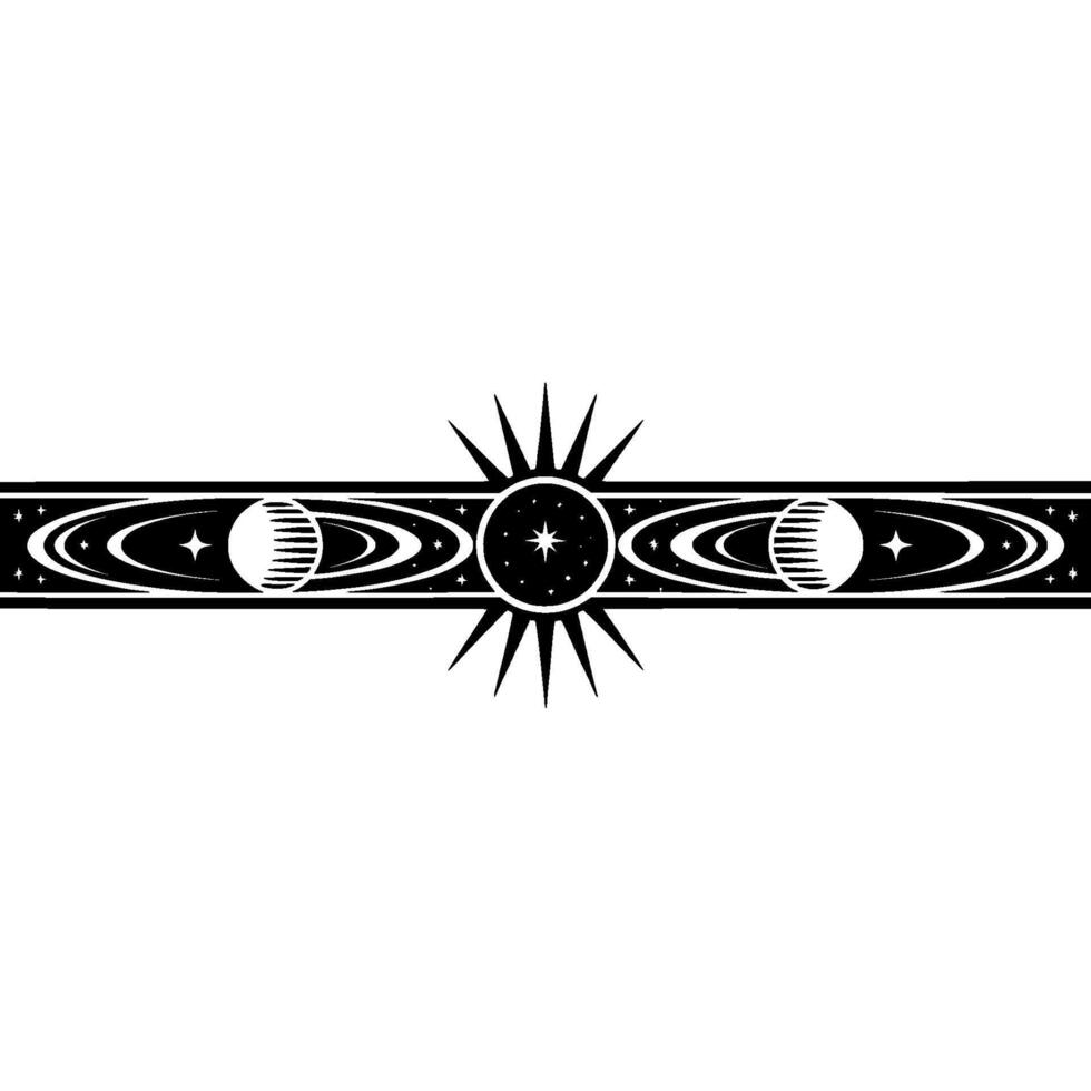 Celestial Border Lunar Phases Stellar Radiance vector