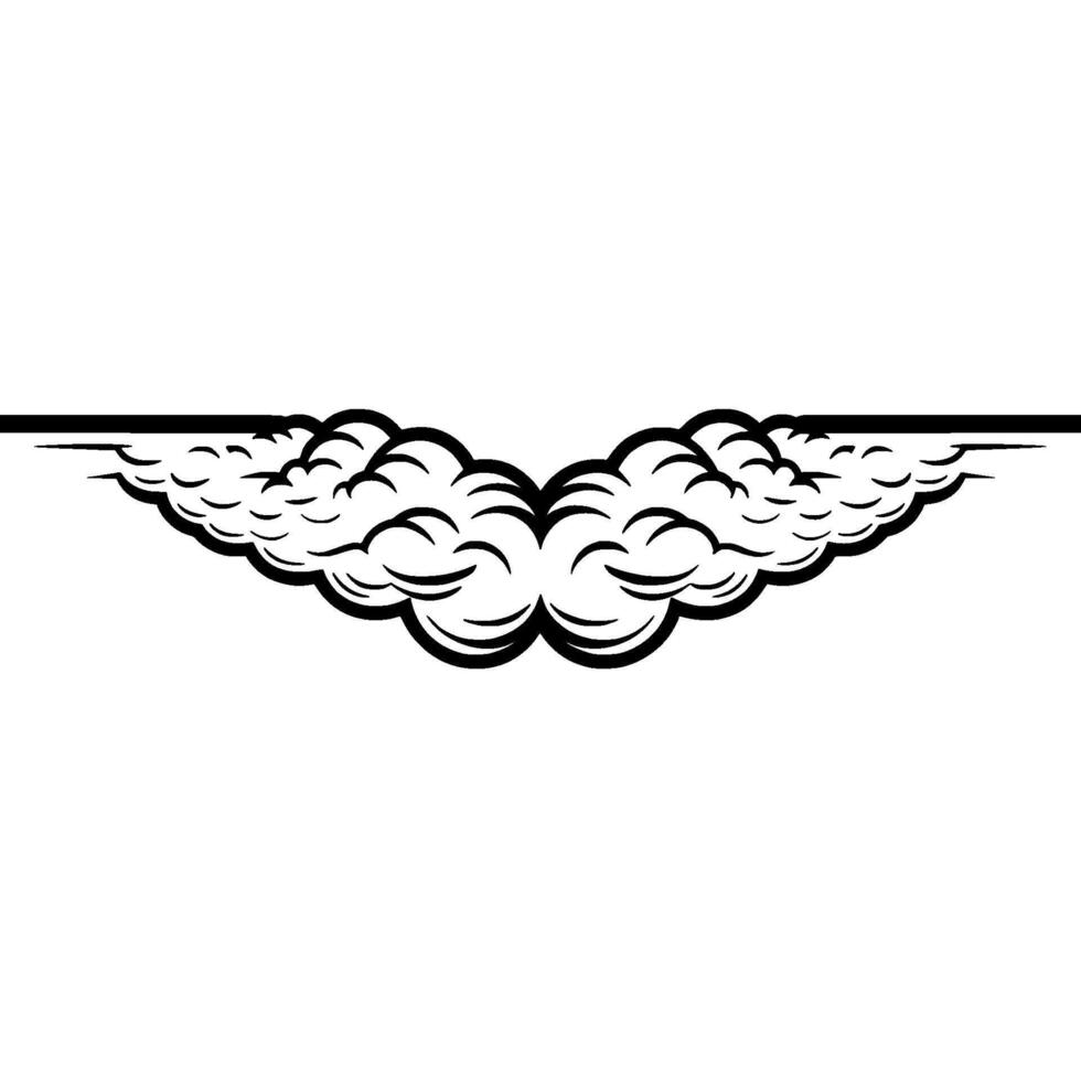 Dramatic Cloud Border, Vintage Illustration Style vector
