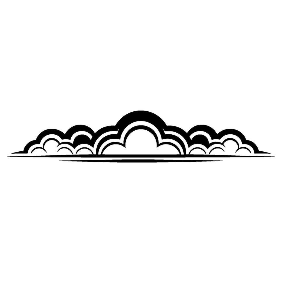 Stylized Cloudscape Border, Minimalist, Horizon vector
