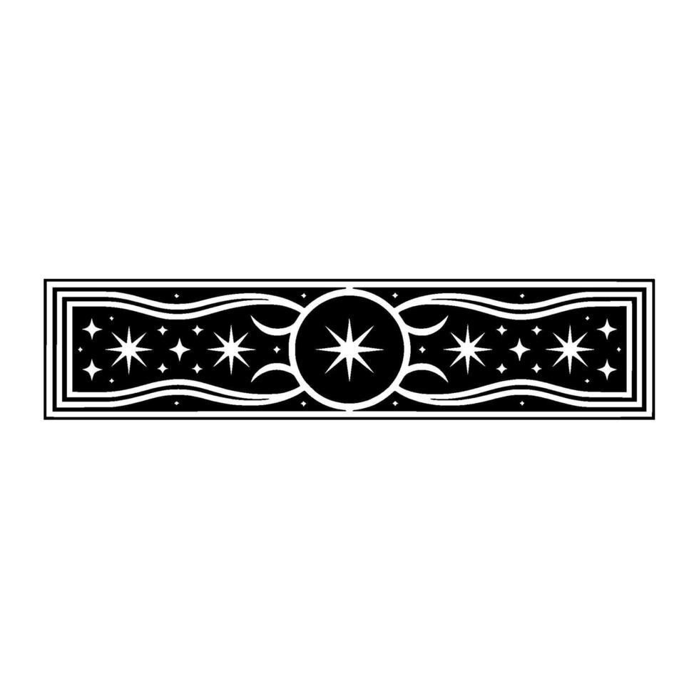 Celestial Border Stylized Moon Star Ornamentation - Ornament vector