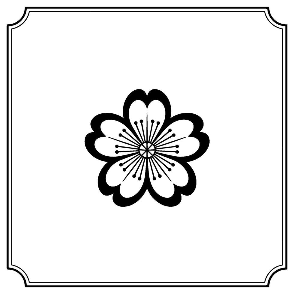Elegant Sakura Blossom Emblem, Minimalist vector