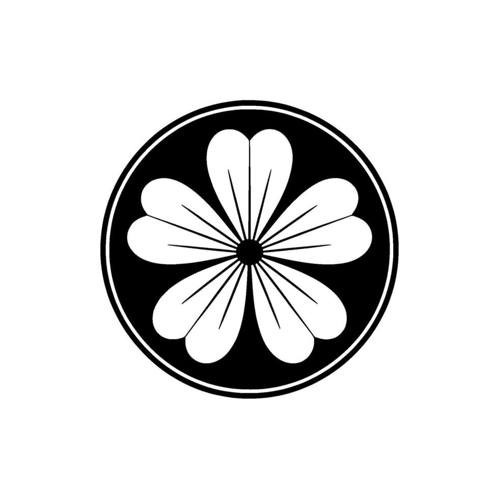 Minimalist Blossom Emblem, Circular , Serene Symbol vector