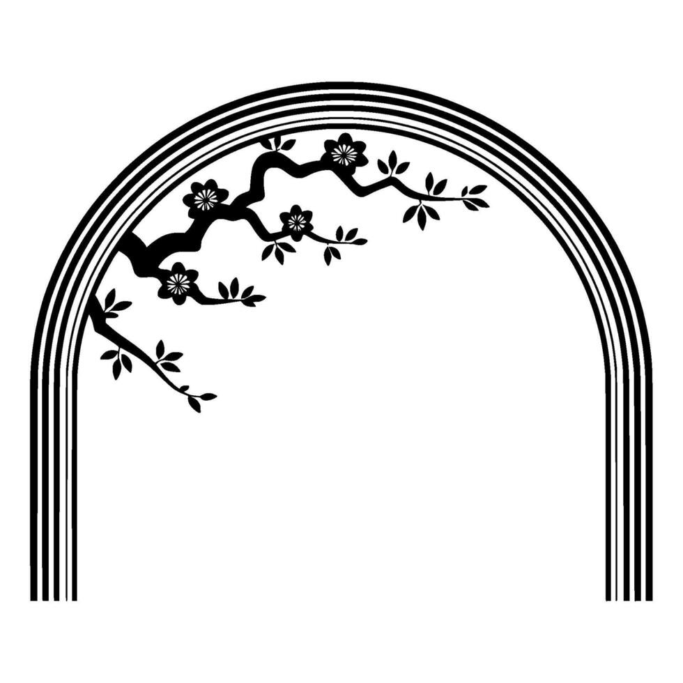 Art Deco Blossom Arch Elegant Floral vector